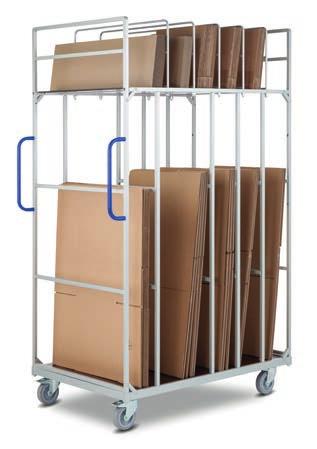 With our box transport trolleys, you can transport large and small shipping cartons to their packing spaces quickly and ensure short lead times in shipping.