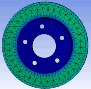 a solid disc rotor made of AlSiC p at the