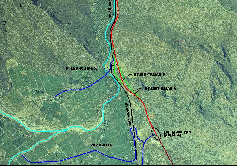 9.2.4 Sandhills This proposed location, shown in Figure 3, is at the bottom of a long incline leading from the Hex River Poort approximately 300 metres from the nearest residential dwellings.