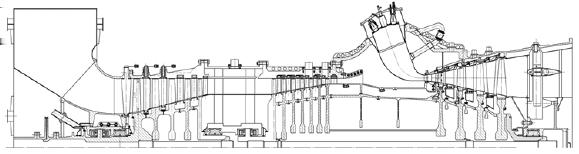 the steam turbine output power.