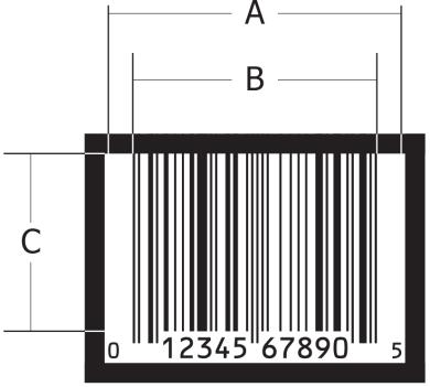 Appendix A: SYMBOL DIMENSIONS UPC-A / EAN13 Size Chart (sample shown for visual only) Magnification Narrow Bar or Width Size Print Tolerance +/- Minimum Narrow Bar Width Maximum Narrow Bar Width Min.