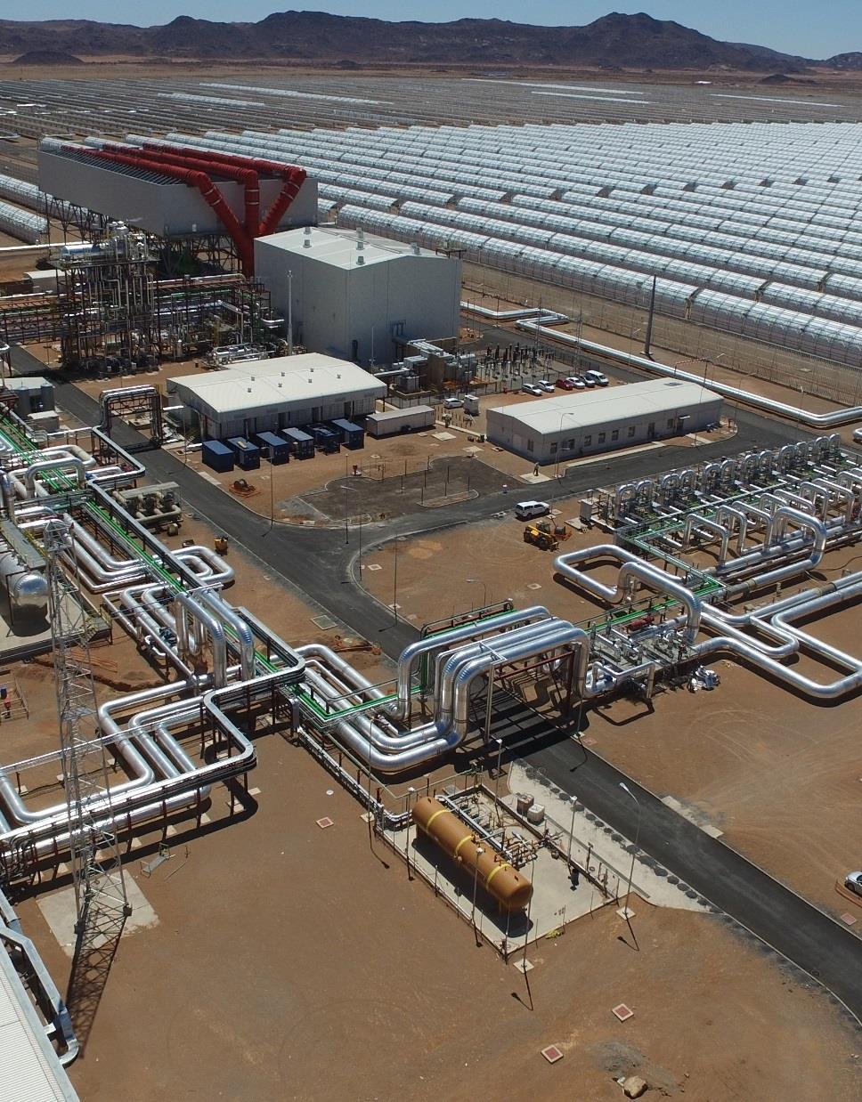 XINA Poffadder Northern Cape Parabolic Trough System Size: 100 MW Configuration: Indirect with Thermal Storage Storage: Moten Salt (48,000 tons) 6 hrs (1,650MWh) Heat Exchanger: Shell and tube