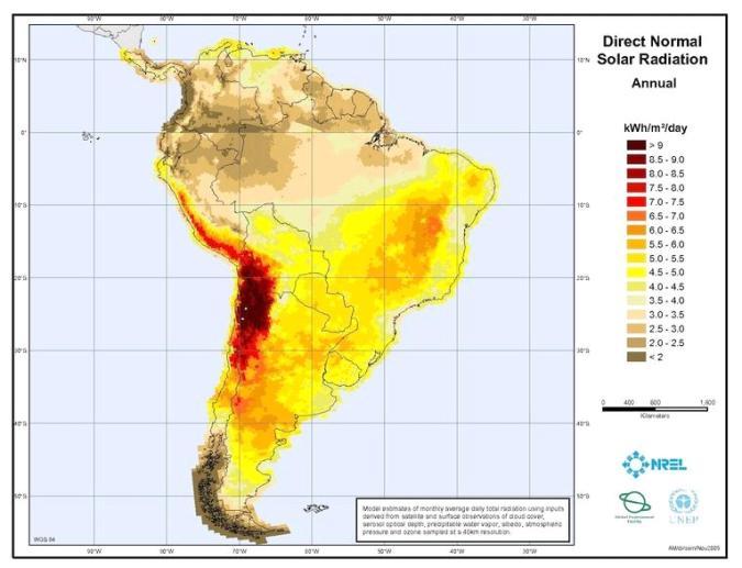 CHILE Solar Resource: 3,300 Kwh/m2/annum Installed Power Capacity: 17.