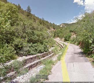 Before After Williams Canyon north of Highway 24 Before flood events Source: Google