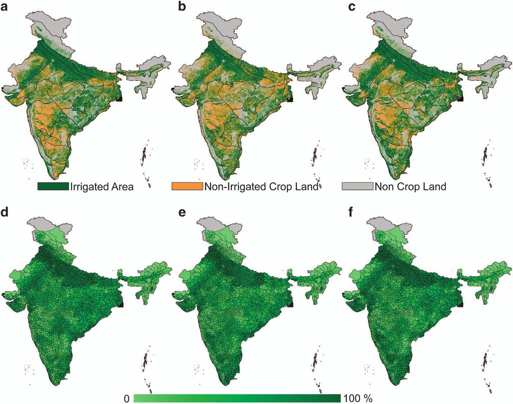Figure 3. Irrigated area in India during the selected drought years.