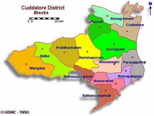Cuddalore at a Glance Cuddalore is predominately an agricultural district with coastal line stretching from Pondicherry in North to mouth of the River Coleroon in South.