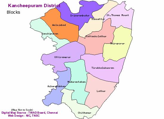 Kanchipuram at a Glance An administrative district of TamilNadu situated on the north-eastern coast of the state and is adjacent to Bay of Bengal and Chennai city.