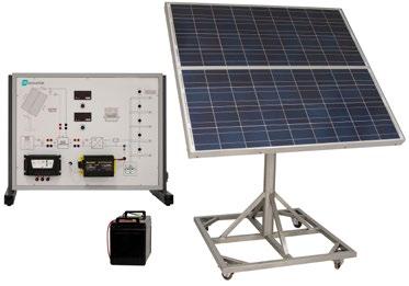 Photovoltaic Energy Students use the potentiometers to varying system inputs such as solar radiation levels, battery charge, load level, panel inclination and zenith angle, and switches to introduce