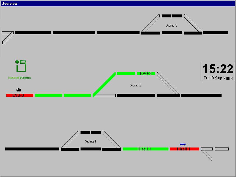 Standard Operation In a standard installation, Controllers view a track layout screen.