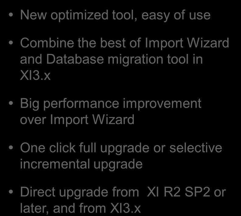 Database migration tool in XI3.