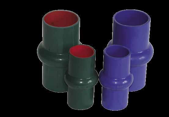 Silicone flexible pipe connectors TYPE SPC Colour blue: For heating and