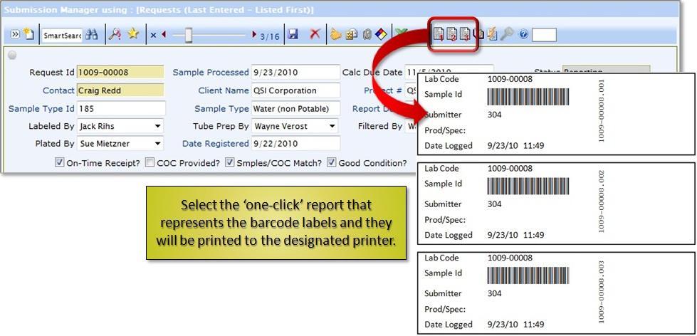 Print the Unique Sample Identifier On-Demand At times it becomes desirable to print additional barcodes after the sample has been created.