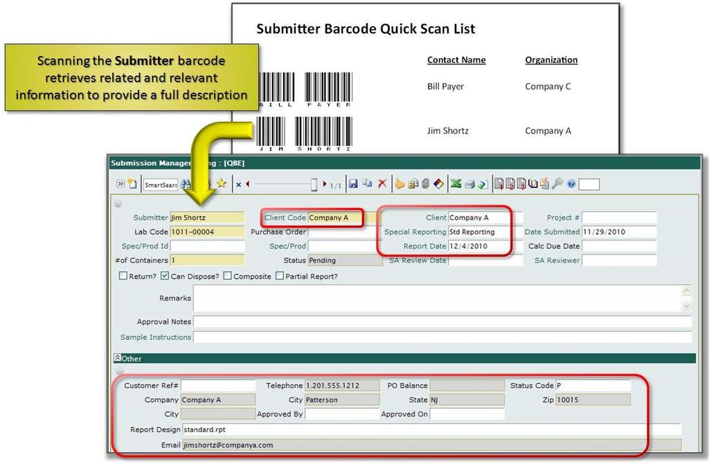 Using Barcodes for Chain of Custody Tracking There are also situations where the movement of samples or groups of samples need to be quickly, easily and positively tracked as they move from one place