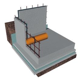 Sealing of vertical walls against retaining structures The sealing of reinforced concrete walls against retaining structures requires an application procedure which is carried out vice versa compared