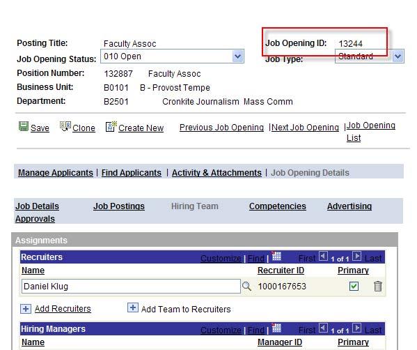 Step 5: Approve Job Opening, which should appear at the bottom of the screen when you submit