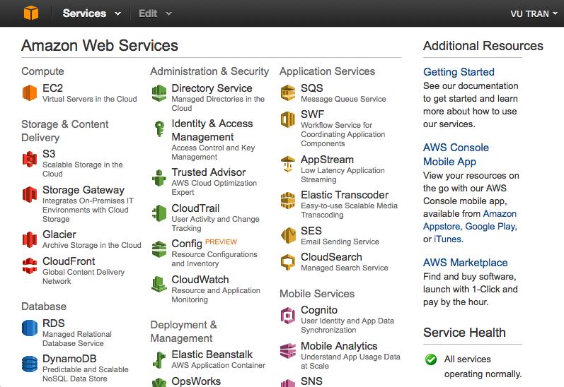 After signing into AWS console, we see a lot of services.