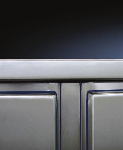 non-detachable rear panel guarantees reliable hygiene and sealing in an area which is difficult to monitor Side panels screw-fastened from the inside Door and enclosure with allround internal