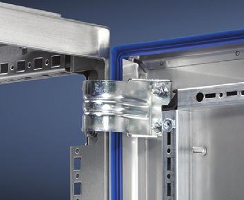 the left Solid base Mounting plate from TS 8 baying system Rounded edge folds on the door and side panels as a significant contribution to easy