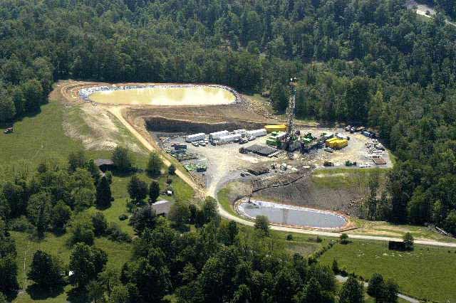Marcellus Shale Drilling Site Pads can be 5+ acres but one pad may support drilling