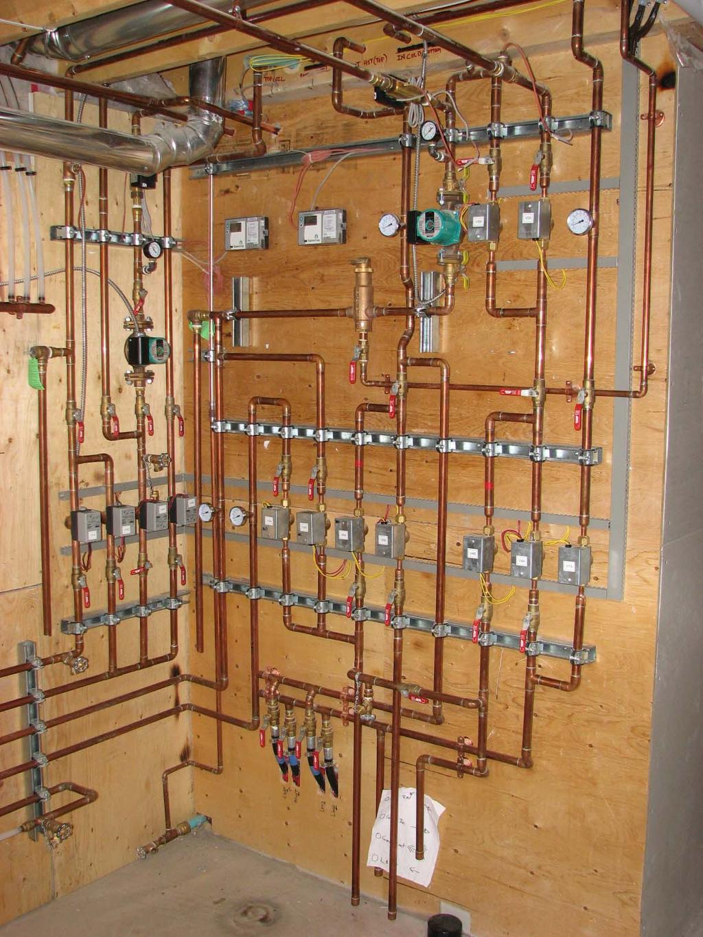 Utility Room Solar Plumbing Layout When completed, the piping will be insulated and colourcoded with direction arrows.