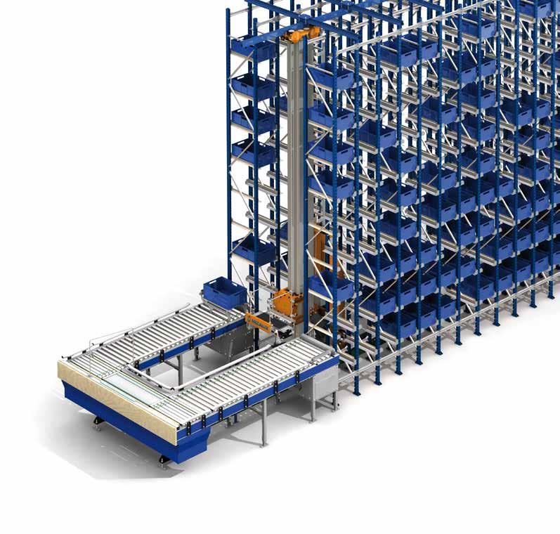 Basic components of automated warehouses for boxes Automated warehouses for boxes consist mainly of the following elements: - Stacker crane - Racking - Picking and handling area - Management system -