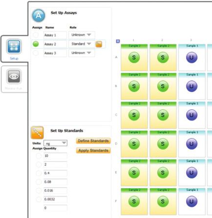 3. Workflow 3.12. Define Standards When you set an Assay Role to Standard, a small orange Standards button appears to the right of the assay role.