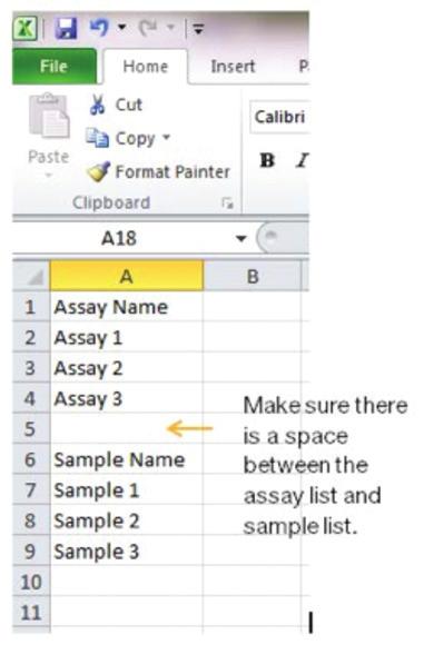 3. Workflow 3.18. Making a Sample Sheet for Import To create your own sample sheet for import into Prime Pro 48, use a program like Excel to create a *.csv file.