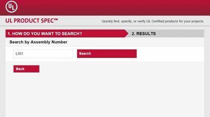 UL Product Spec Sample Search - Accessing a design if design number