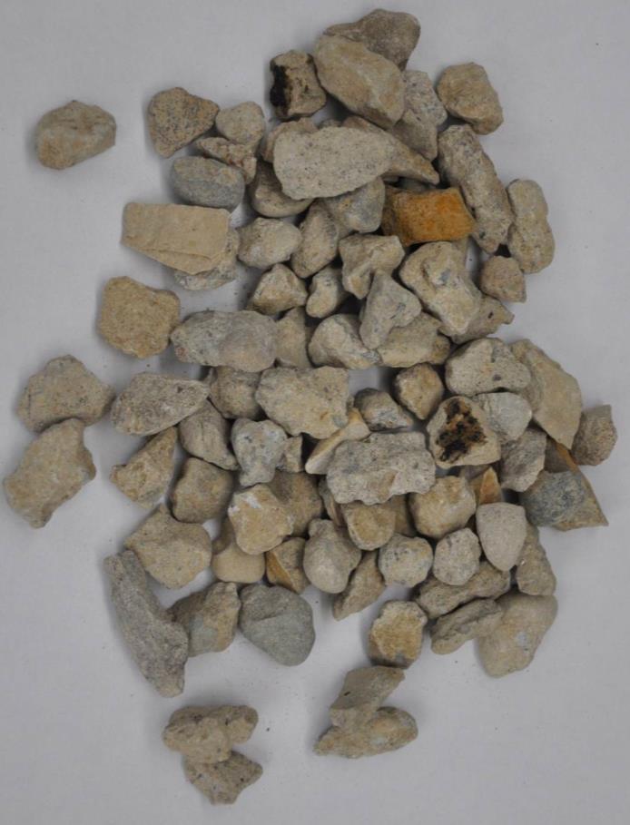 Recycled Concrete Aggregate (RCA) RCA is mostly obtained from concrete pavements. Stiff and angular material composed of natural aggregates with adhered mortar.