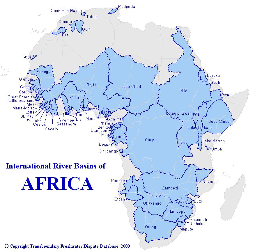 Shared Surface Water Resources in Arab/North Africa States Nile River Basin Medjerda Guir Daoura Dra Oued Bon Naima Senegal River Basin Niger