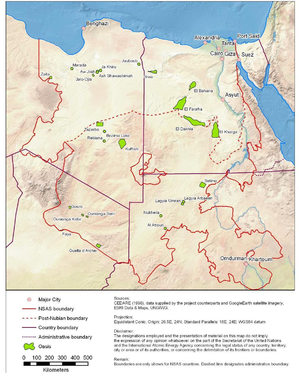 png based on CEDARE 1998 as cited in International Atomic Energy Agency, 2012 Regional Strategic Action Programme For the Nubian Sandstone Aquifer