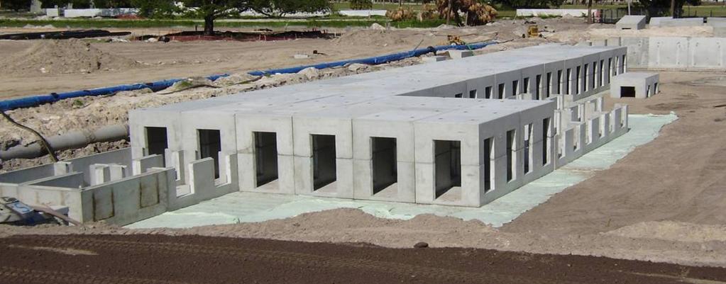 The precast concrete provides long-term reliability and low lifecycle costs.