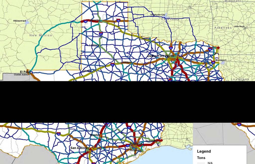 Texas Highway Forecasted Freight Flows (2040)