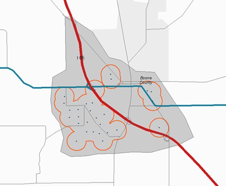 Chapter 3 Corridors and Clusters Figure 3-7: Lebanon Freight Cluster I-65: Zionsville The Zionsville Cluster includes a total inventory of almost 4.