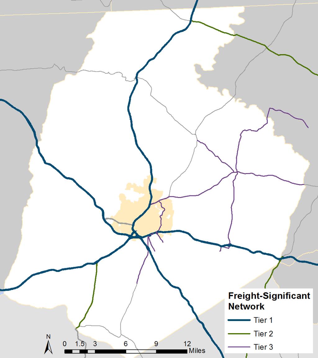 Figure 30: Regional Freight-Significant Network Frederick County Area 140 15 75 550 70 26 City