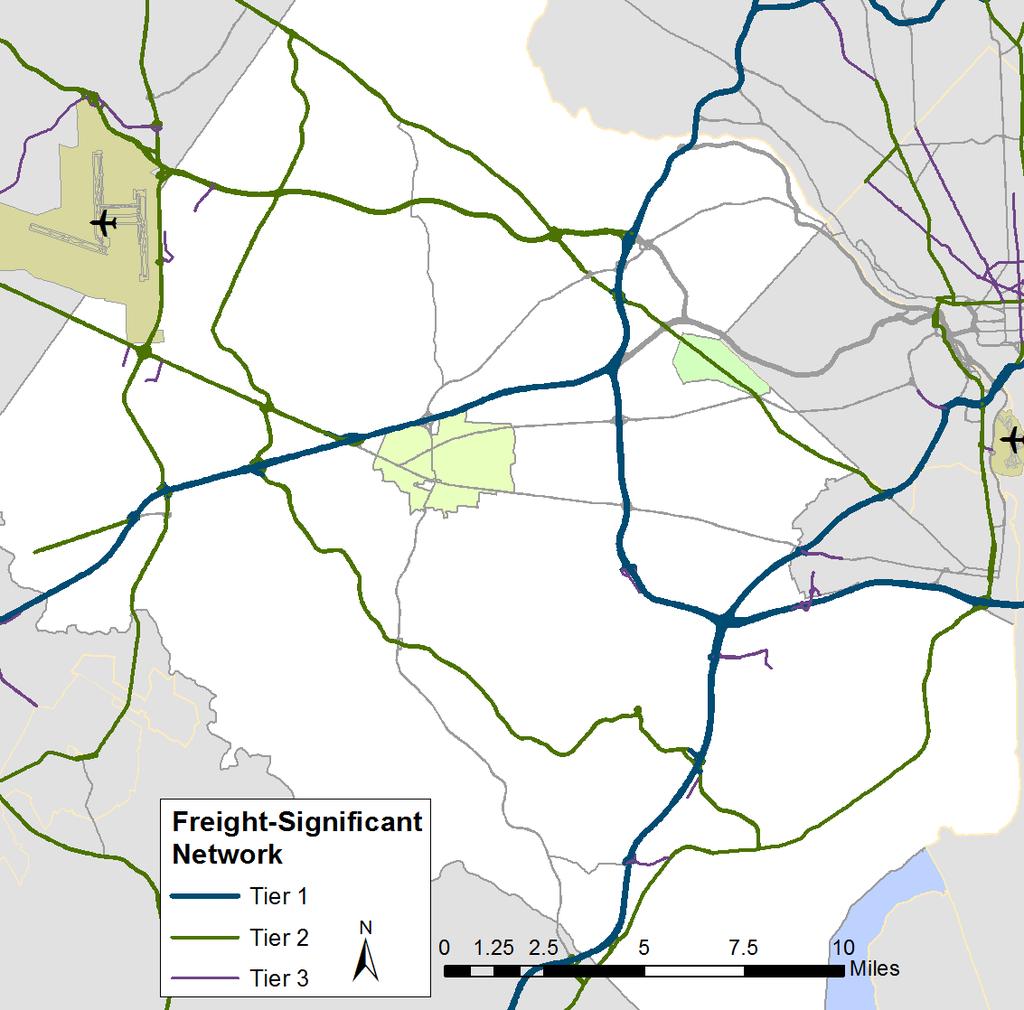 Figure 43: Regional Freight-Significant Network Fairfax County Area 7 Detail A 267 495 Washington Dulles International Airport 286 Luck