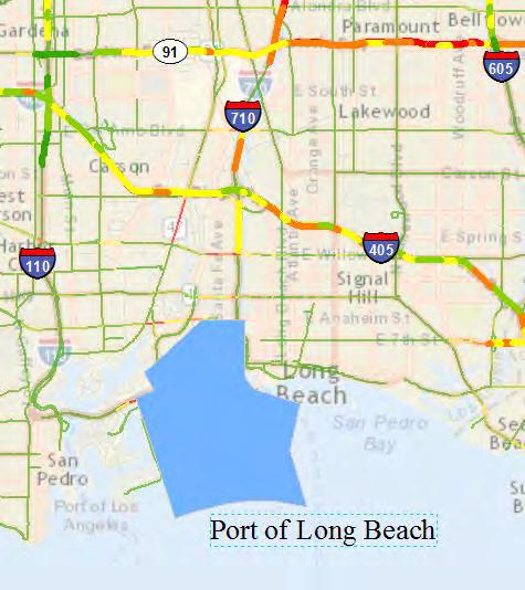 Port of Long Beach Maritime Area (acre) 3200 Port Infrastructure Trade characteristics Channel depth: 76 feet Container terminals: 6 Deepwater berths: 80 Shipping terminals: 22 In 2015, Port of Long