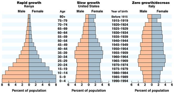 Demography: factors that affect growth and decline of populations Birth Rate - # offspring produced