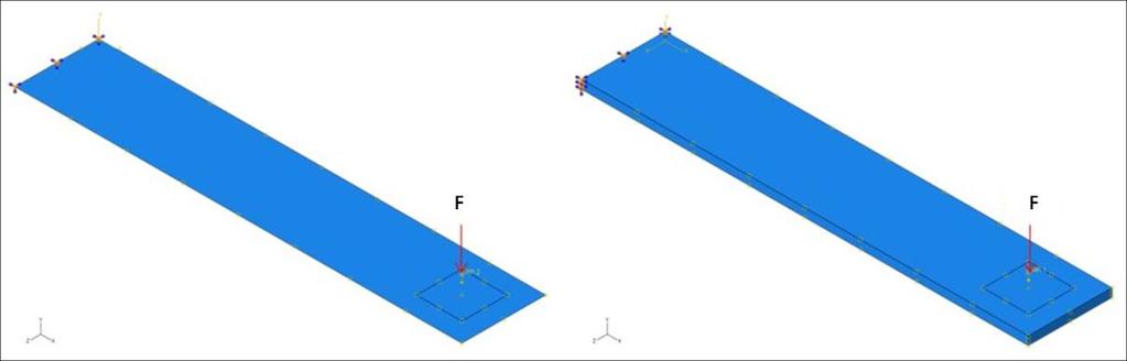 Figure 13. Correlation of the creep model (TC4 temperature). Figure 14. Simple cantilever beam model (shell and solid elements). The creep analysis results of the simple model are shown in Figure 15.
