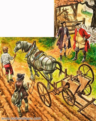 In the mid-1700s new farm techniques led to an Agricultural Revolution in