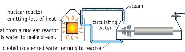 Nuclear 1. Heat from a nuclear reactor boils water to make steam. 2.