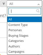 Use the filter drop down menu to change the display by Content Type,