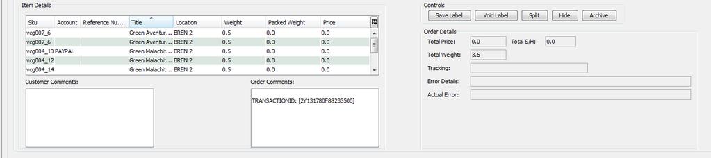 Print Manager: Order Information When an order is