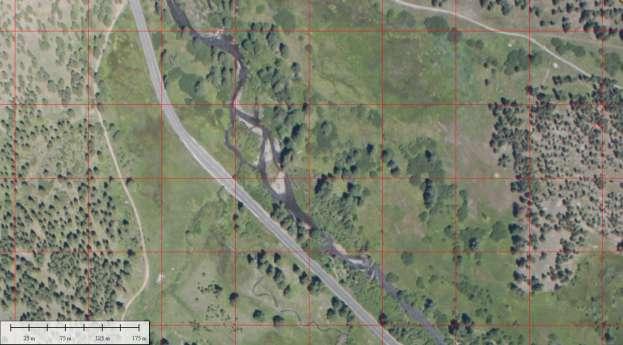 Figure 1. A mosaic of aerial photographs taken on 4 July 2010 of the Hall Ranch, Union County, Oregon.