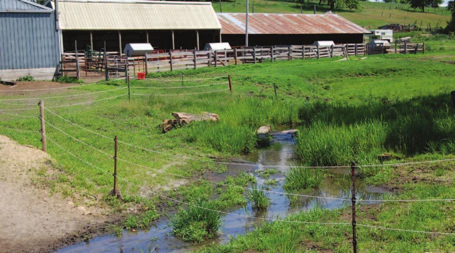 Managing pastures for water quality Strategies for seasonal livestock use This riparian fence limits livestock access during high-water periods to prevent compaction and erosion, but could easily be