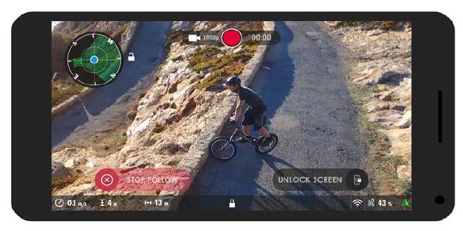 The drone goes back to manual piloting. Auto Framing In auto framing mode, the drone remains at a fixed point, but changes the direction of its camera continuously in order to film its subject.
