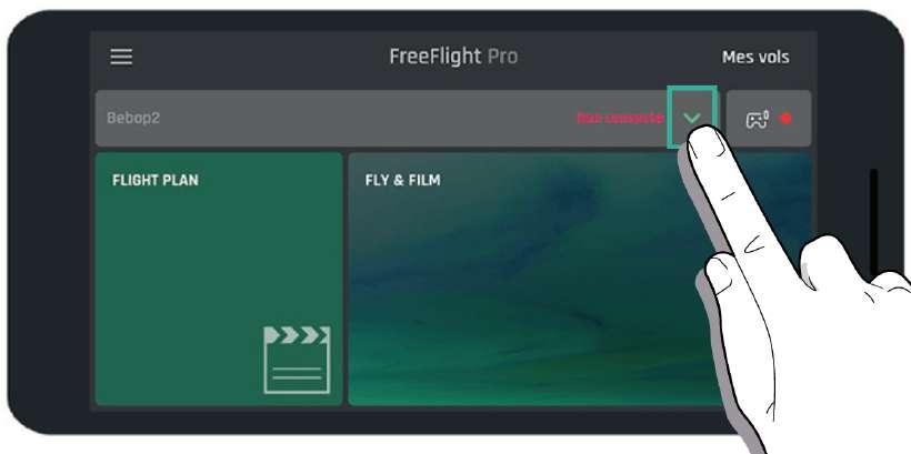 Getting started Connecting a drone and a smartphone If you are connecting to your drone for the first time: 1. In the FreeFlight Pro app, tap. > The list of drones detected by the app appears. 2.