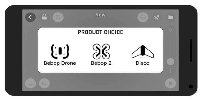 3. Select the drone that you want to create a flight plan for (Parrot Bebop Drone, Parrot Bebop 2 or Parrot Disco). > The map appears.