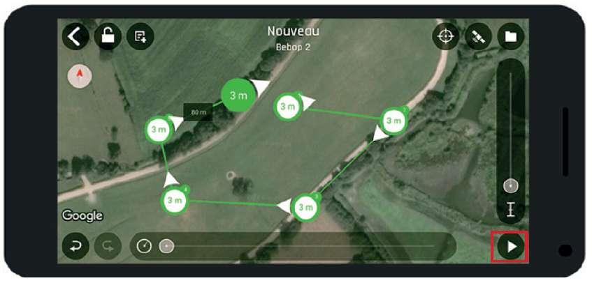 Parrot Bebop Drone and Parrot Bebop 2: If the drone is already flying, it goes towards the first waypoint.