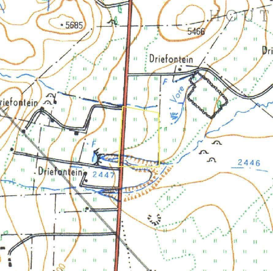 23 HIA Lwando Piggery November 2017 7.3.1. Cultural Landscape Figure 10. 1954 Topographical map of the site under investigation. The approximate study area is indicated with a yellow border.